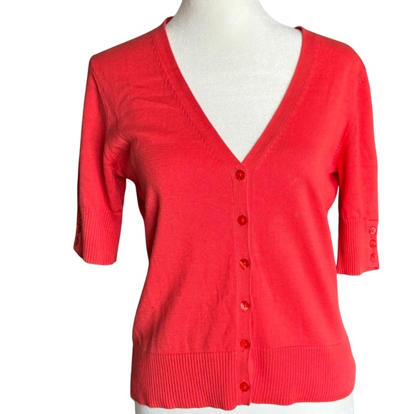 LOFT V-Neck Coral Cardigan - Picture 2 of 10